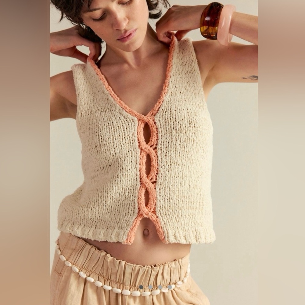 NWT Free People Sicily Shell Sweater in Ivory Size Small